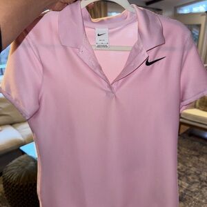 Nike Pink Short Sleeve Polo with Black Swoosh